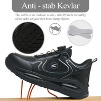 Stylish Knob - style Safety Shoes: Anti - impact, Anti - puncture, Ultra - light PU Air - cushion Work Shoes