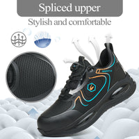 Stylish Knob - style Safety Shoes: Anti - impact, Anti - puncture, Ultra - light PU Air - cushion Work Shoes