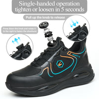 Stylish Knob - style Safety Shoes: Anti - impact, Anti - puncture, Ultra - light PU Air - cushion Work Shoes