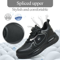 Stylish Knob - style Safety Shoes: Anti - impact, Anti - puncture, Ultra - light PU Air - cushion Work Shoes