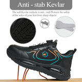 Stylish Knob - style Safety Shoes: Anti - impact, Anti - puncture, Ultra - light PU Air - cushion Work Shoes