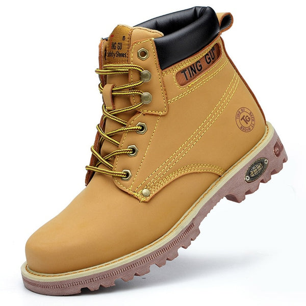 ZYYZYM Men Safety Boots Steel Toe Shoes Men Industrial & Construction Outdoors Man Work Boots Shoes Anti-piercing Protection