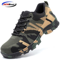 Safety Shoes Men Women Work Boots Camouflage Steel Toe Outdoor Air Mesh Safety Shoes