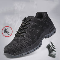 Steel Toe Safety Shoes Mens Work Shoes Unisex Breathable Air Mesh Work Shoes Size 37-46 Rubber